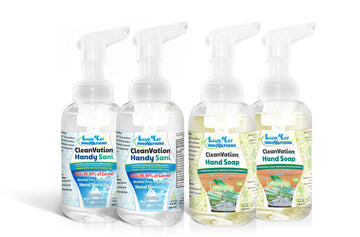 Handy Soap and Sani™ 4 Pack Bundle Foaming Hand Sanitizer and Gentle Green Plant Based Hand Soap