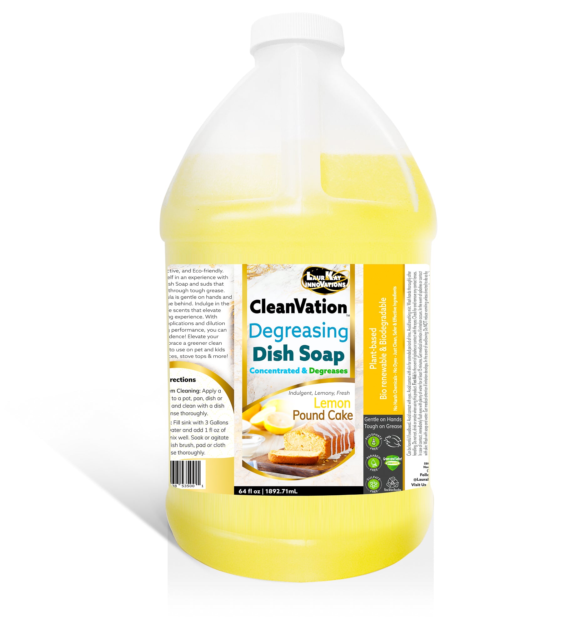 Natural Dish Soap Refill CleanVation Concentrated Biodegradable Gre