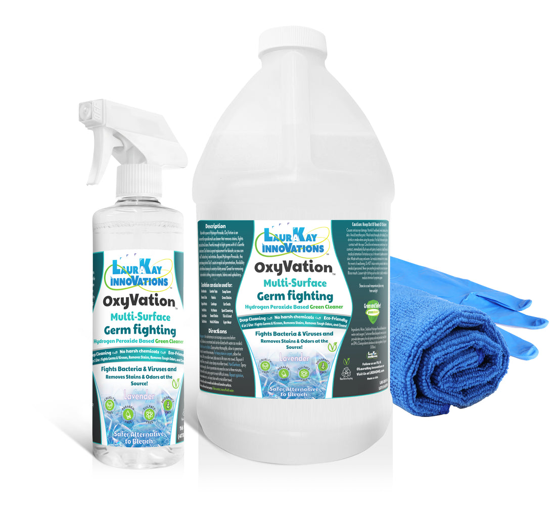 OxyVation™ 3 in 1 Germ & Virus Fighting, Stain and Odor, and Multi-Surface Green Cleaning 16 fl oz with 64 fl oz Refill Bundle - Gentle Lavender