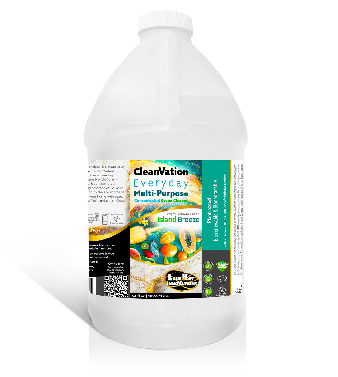 CleanVation Everyday™ 64 fl oz Refill: All Purpose Safer & Effective Concentrated Multi-Surface Cleaner