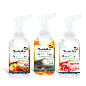 CleanVation HandSoap™ 3 Pack (9 fl oz Each): Green Plant Based Gentle Foaming Hand Soap