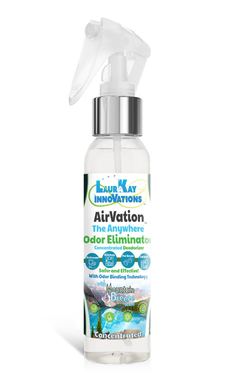 Odor Eliminating Air Freshener - AirVation™ The Safe Anywhere Deodorizer Concentrated Odor Binding Air Freshener for Fabrics & Air - 4 fl oz Bottle