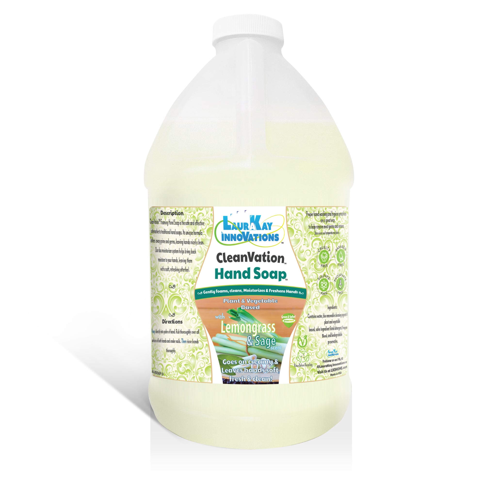 CleanVation HandSoap™ 64 fl oz Refill: Safer & Effective Foaming Hand Soap