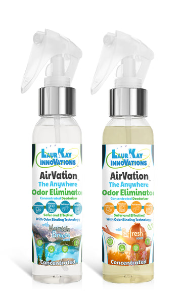 Odor Eliminating Air Freshener - AirVation™ The Safe Anywhere Deodorizer Concentrated Odor Binding Air Freshener for Fabrics & Air - 8 fl oz 2 Pack