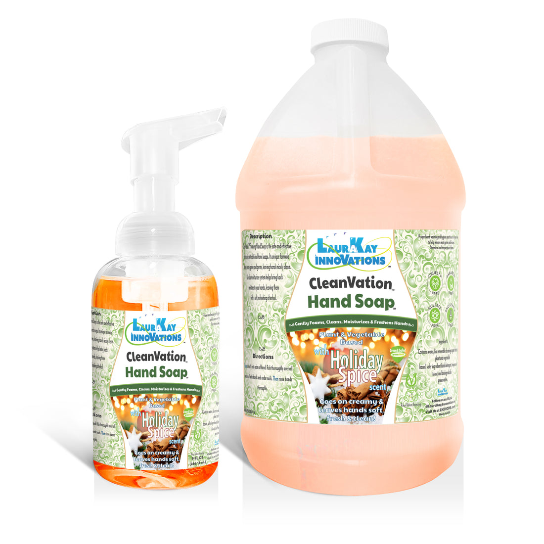 CleanVation HandSoap™ Safer & Effective Foaming Hand Soap Bundle - 9 fl oz and 64 fl oz Refill