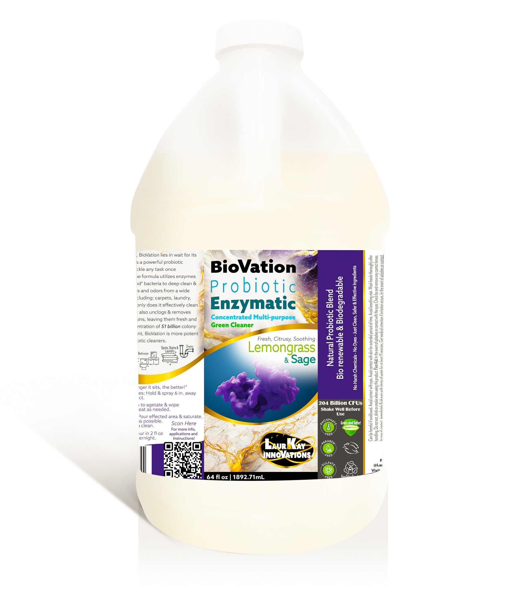 BioVation™ 64 fl oz Concentrated Probiotic Enzymatic Green Cleaner