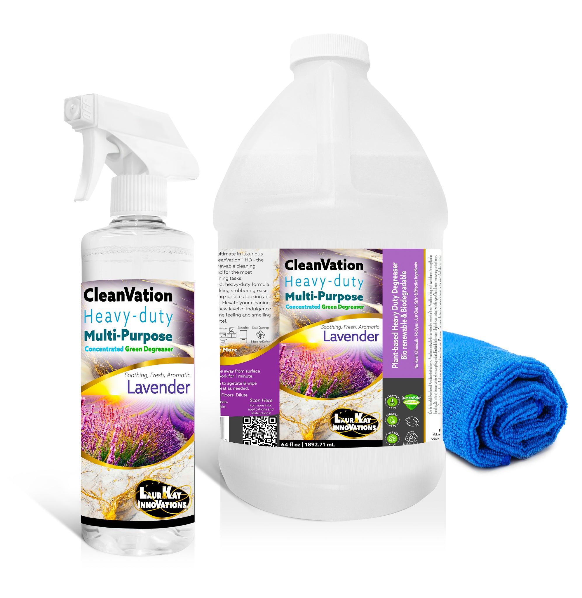CleanVation™ Heavy Duty Concentrated Safe Degreaser 3 in 1 Multi-Surface and Carpet Stain Cleaner - Available in Lemon and Lavender